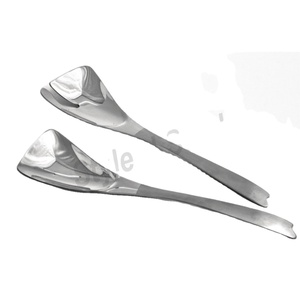 Juego de servidor de ensalada de cubiertos SS de acero inoxidable con mango largo Jumbo; herramientas de ensalada de metal Premium - Product Image 1
