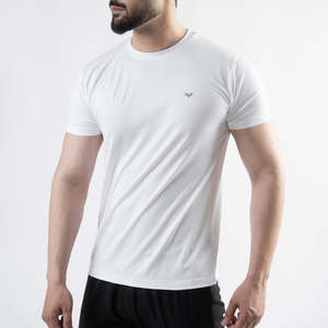 Service OEM, logo personnalisé, t-shirt 100% coton, séchage rapide, respirant, tricoté, unisexe, style sport fitness, uni, 240 grammes, manches courtes - Product Image 1