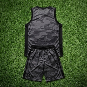 Custom Black <b>Camo</b> Basketball Jersey and <b>Shorts</b> Set Breathable Mesh Sports Uniform - Product Image 6