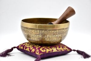 Bol chantant tibétain jaune pour la méditation et la guérison sonore - Product Image 3