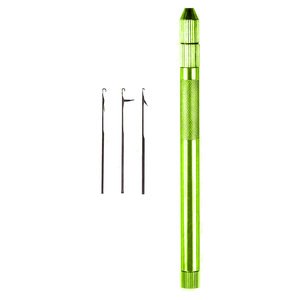 Custom Logo Color Strong Gripped Handle <b>Crochet</b> <b>Hook</b> Needle Threader Loop Pulling Needle for Micro Hair Extensions Tools kit - Product Image 5