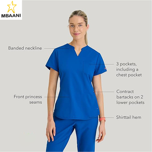 Classic Fit <b>Scrub</b> <b>Top</b> & Pant Set for Women – Up to 70°C Wash, Natural Stretch, Moisture Wicking, Anti-Static - Product Image 4