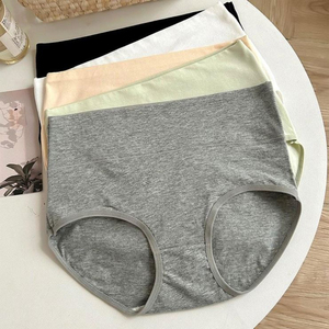 Culottes taille haute sans couture pour femmes en coton et élasthanne, douces, respirantes, confortables, couleur unie, sous-vêtements quotidiens, vente en gros - Product Image 4