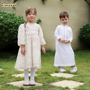 Vestido Midi A-Line Floral con Bordado a Mano, Ecológico, Certificado OEKO-TEX, Estilo Abaya Islámica para Niñas, Dubái, 100% Algodón, Venta al Por Mayor ODM - Product Image 1