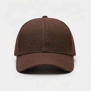 Brown 6-Panel <b>Baseball</b> <b>Cap</b> Unisex Cotton Twill Fitted Casual Hat Solid Color Adult Size 58-60CM - Product Image 1