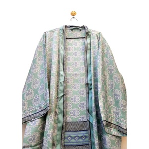 Bata de Seda Ligera Vintage, Kimono de Sari Indio Único, Elegante Baño Térmico, Ropa de Playa, Cintura Elástica para Primavera y Otoño - Product Image 4