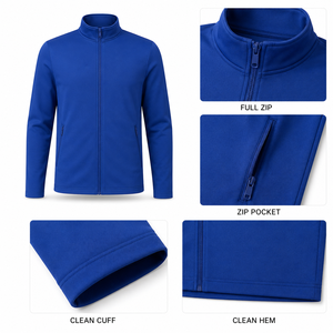 Veste de sport à fermeture éclair intégrale, col montant, pour entraînement, jogging et fitness, en polyester et élasthanne, avec logo personnalisé, fabrication usine - Product Image 5