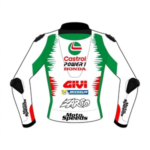 เสื้อแจ็คเก็ต Johann Zarco MotoCP Zonda/เสื้อแจ็คเก็ตหนังวัวแท้คุณภาพพรีเมียม หนังจิงโจ้ สำหรับแข่งรถความเร็วสูง ป้องกันได้มาตรฐาน CE - Product Image 2