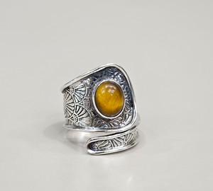 Natural <b>Tiger</b> <b>Eye</b> <b>Ring</b> 925 Sterling Silver Handmade Golden Brown Gemstone Wrap Statement <b>Ring</b> Gift for Women - Product Image 1