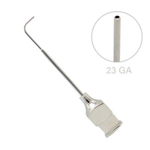 Lacrimal Ophthalmic Cannula Curved Beveled Tip 23G Tear Duct Irrigation Cannula Stainless Steel Eye Surgery Instrument - Product Image 1
