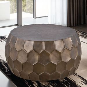 Moderno contemporaneo 32 \ "tavolino 21 \" altezza fine tavolo 2 pz lucido con motivo diamante Base in alluminio oro per soggiorno - Product Image 2
