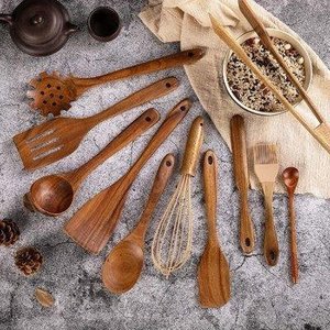 Cuillère en bois artisanale en gros, sans danger pour les aliments, laquée, ustensile de cuisine, exportation - Product Image 1