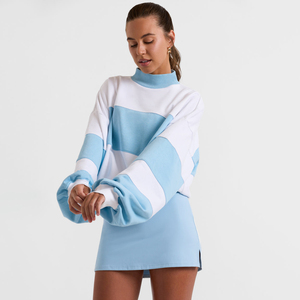 Sudadera de algodón reversible de cuello alto para mujer, talla grande, con forro polar, estampado de logo, estilo oversize, superventas - Product Image 6