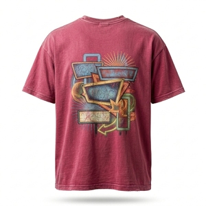 Camiseta Oversize Vintage de Algodón Estilo Urbano con Lavado Ácido y Estampado Digital, Logotipo Personalizado, Directo de Fábrica, en Stock - Product Image 2