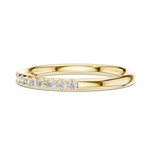 Rose Gold Lab Grown Diamond Shared Prong Wedding Band Minimalist Half Eternity <b>Stacking</b> <b>Ring</b> Women's Fine Jewelry - Product Image 3