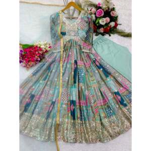 Conjuntos de diseñador para mujer Aliya-Vestido de fiesta cortado con Pent y Dupatta para ocasiones especiales - Product Image 4
