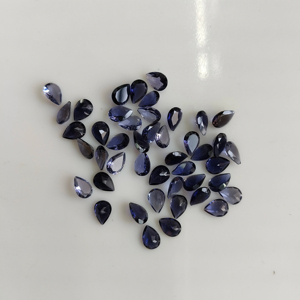 Iolita natural de 7x5 mm, corte pera, gema suelta de la mejor calidad con efectos pleocroicos para la fabricación de joyas. - Product Image 2