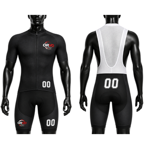 Ensemble maillot et short de cyclisme Orvo Sports unisexe pour adulte, orange et noir, respirant, manches courtes, pour vélo de route, course, équipe personnalisée, OEM - Product Image 3