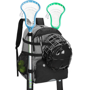Bolsa de Lacrosse Gris Premium con Clip Externo para Casco y Cierres Dobles para Juego Competitivo en Campo - Product Image 1