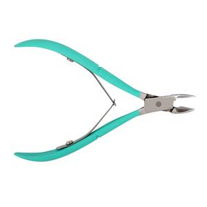 Coupe-ongles incurvé en acier inoxydable avec poignées turquoise, pointe biseautée tranchante pour ongles des doigts, usage adulte, conception durable, style simple - Product Image 5