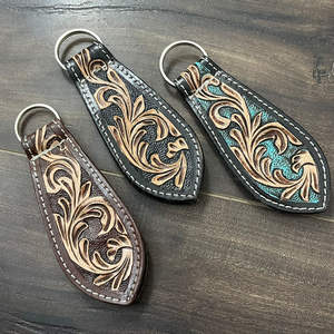 Premium Cowhide Leather Magnetic Hat Clip Hand <b>Tooled</b> Western Floral Design Secure Hat Holder Accessory for Outdoor & Daily Use - Product Image 4