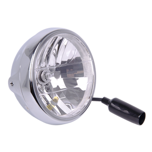 Conjunto de Faro para Motocicleta JY-19M1, H4, Anillo Cromado con Diamantes, Lente de Cristal Transparente, Estilo Retro - Product Image 1