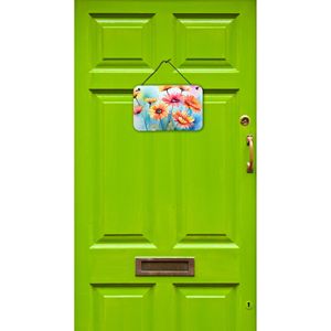 Multicolor Gerbera Daisies Watercolor Wall Door Hanging Prints Aluminum Metal <b>Sign</b> for Kitchen Bar <b>Bathroom</b> Home Decor 8HX12W - Product Image 2