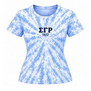 T-shirt tie-dye pour femme, haut à manches courtes imprimé, mode décontractée, coloré, tendance, vêtements streetwear d'été pour femmes - Product Image 1