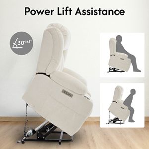 Poltrona Reclinabile Elettrica in Pelle per Anziani con Funzione Massaggio e Riscaldamento, Comoda Seduta per Soggiorno - Product Image 6