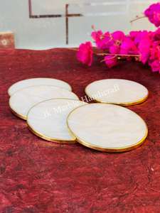 Ensemble de sous-verres en agate de haute qualité, design religieux, faits à la main, polis, durables, décoration d'intérieur pour le thé/le café - Product Image 4