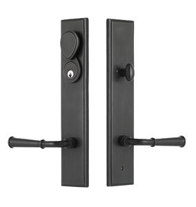 Elegante Manija de Acero Inoxidable Negro para Puerta Doble, Personalizable para Muebles del Hogar, con Función de Puerta de Pasaje y Privacidad - Product Image 1