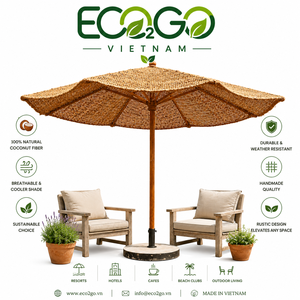 Parasol de jardin en fibre de coco tressée à la main, moderne, imperméable, sur mesure, pour restaurant, plage, café, usage extérieur - Product Image 1