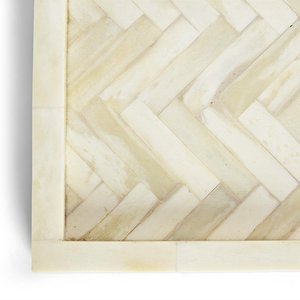 Plateau de service artisanal en corne de buffle avec incrustations, poignées en laiton, écologique, pour la maison moderne, organisateur de table basse - Product Image 5
