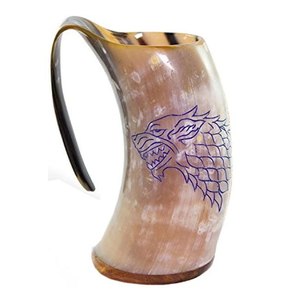 Auténtica Taza de Cerveza de Cuerno Natural de Primera Calidad con Diseños Vikingos, Ecológica, Reutilizable y con Capacidad Personalizada - Product Image 2