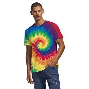 Heavyweight 100% Cotton <b>Knitted</b> <b>Tie</b>-Dye Graphic T-Shirt 180gsm Soft Gradient Color Unisex Streetwear Custom Printed Men - Product Image 6
