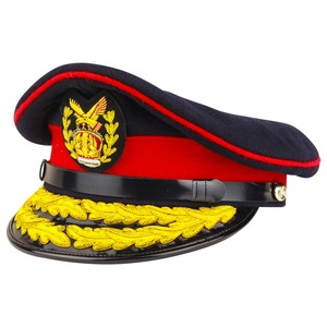 Casquette Premium Brodé Rouge et Noir à Visière Dorée, Chapeau Formel Personnalisé en Gros 100% Coton Respirant pour l'Été - Product Image 1