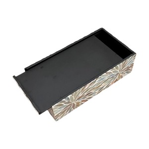 Caja de pañuelos rectangular de alta gama con incrustaciones de nácar y madera hecha a mano para decoración del hogar - Product Image 4