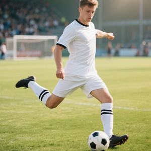 New Design Eco-friendly Soft <b>Long</b> Soccer Socks for Athletic Running Football Training Anti <b>slip</b> athletic socks Striped crew leng - Product Image 3
