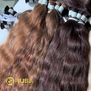 Extensiones de Cabello Humano Virgen Vietnamita Rusa, Doble Trama, Cabello Liso en Tiras, Rubio y Castaño Oscuro, Longitud de Salón 16-30 Pulgadas - Product Image 1