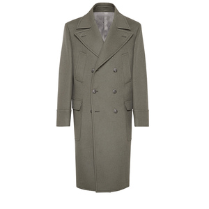 Manteau d'hiver pour homme de qualité supérieure, 100% laine, coupe ajustée, chaud, grande taille, couleur unie, tissu tissé - Product Image 1