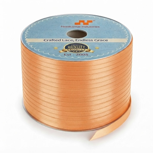 Neelkamal Industries Satin <b>Ribbon</b> 1-1/2 Inch Apricot Solid Color Single Face Craft <b>Ribbons</b> for <b>Wedding</b> Packaging - Product Image 1