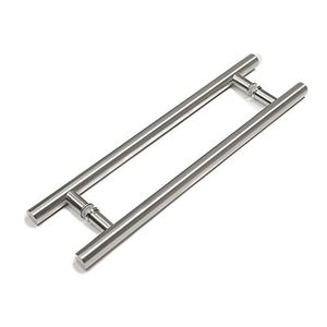24-Inch Modern Round Bar Ladder Brushed Stainless Steel Sliding <b>Barn</b> <b>Door</b> <b>Handle</b> for 8-12mm Glass & 40-45mm Wood <b>Door</b> - Product Image 3