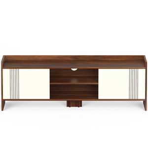 ชั้นวางทีวีชาร์ลีย์สีเมเปิลและสีขาว ดีไซน์หรูหราและมีสไตล์สำหรับทีวีของคุณ - Product Image 3