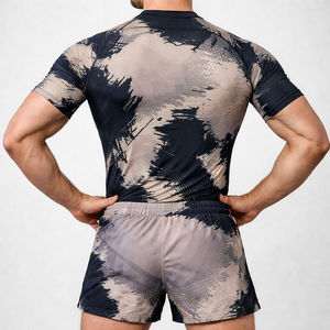 Men's Custom Grappling Outfit Rash Guard Top and Fight <b>Shorts</b> Two Piece BJJ Boxing <b>Kickboxing</b> Fitness Training Clothing - Product Image 3