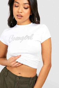 OEM Manufactures <b>Rhinestones</b> Ladies Custom Cotton Color Crop <b>Top</b> Women Short Sleeves 2026 Crop <b>Top</b> T Shirts - Product Image 5