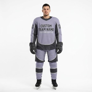Uniformes de Hockey sobre Hielo Personalizados para Hombre, Color Naranja, Impresión por Sublimación, Franjas Reflectantes, Nombre del Equipo, Números, Talla Adulto - Product Image 3