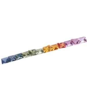 พลอยแซฟไฟร์หลายสีธรรมชาติขนาด4มม. เจียระไนเหลี่ยมเพชรพลอยหลวมเกรด AAA ใบรับรองความร้อนราคาขายส่ง - Product Image 5