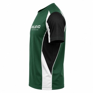 Maillot de football Relevo pour homme, vert, noir et blanc, manches courtes, col rond, tissu respirant, coupe athlétique, polyester, t-shirt - Product Image 4