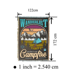 Manta de Algodón Versátil HYUGA, Estilo Bohemio, 172cm*122cm, Unisex, para Todas las Estaciones, Clima Frío/Caliente, para Camping, Viajes, Interior/Exterior - Product Image 2