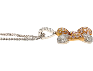 Collier Pendentif Fleur Vintage de Luxe en Or Massif Certifié IGI, Or 18K avec Diamants Sertis Pavé, Chaîne Corde pour Femme, Idéal Soirées - Product Image 4